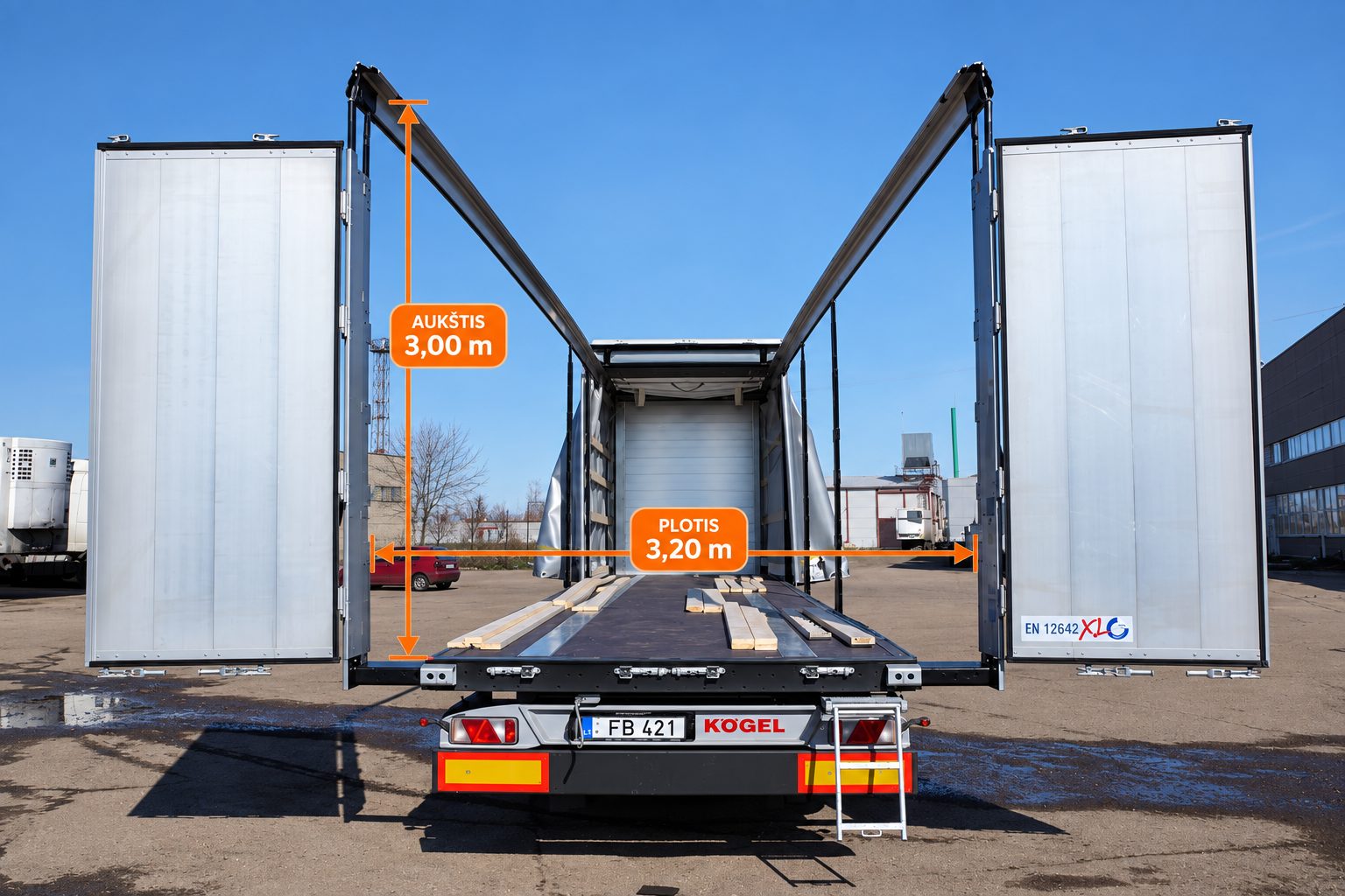 Extended Mega trailer: 3.00 m high, 3.20 m wide